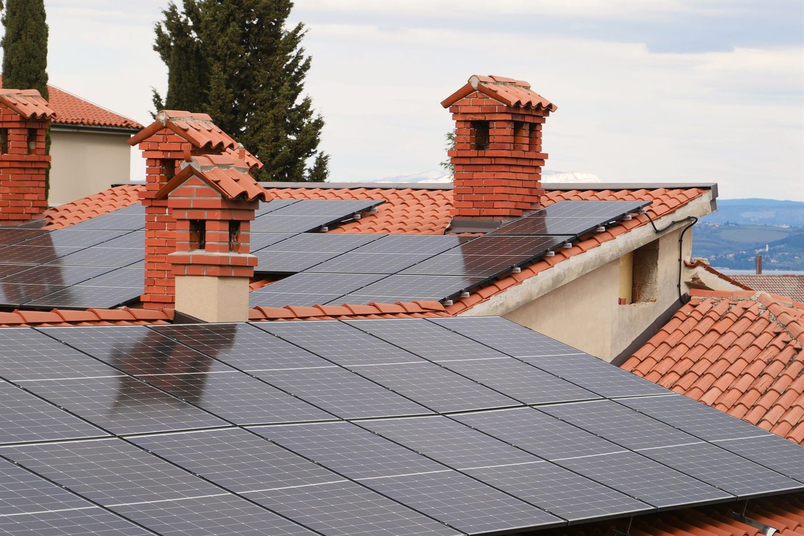Solar panel array installed on a residential roof in the Western Cape